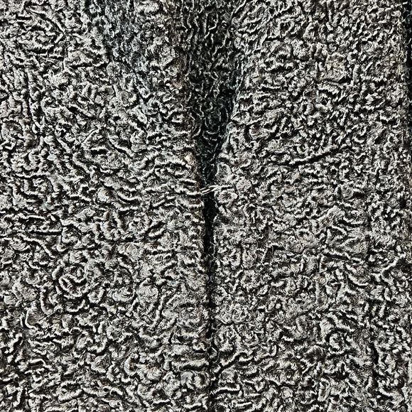 Vintage Meyer Epstein Furs Black Lambswool Coat Mink Fur Neckline P2P 20-21 - Picture 5 of 7